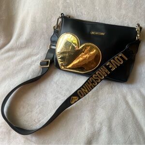 Love Moschino Leather Mirror Heart Crossbody Bag